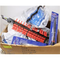 BOX OF HARD HATS SOLD WITH WESTWARD TOOL ORGANIZER