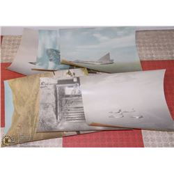 LOT OF 6 LARGE VINTAGE AIR CRAFT PICTURES