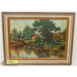 VINTAGE 1947 CHESTER KUC PAINTING W/ ROYAL