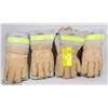 Image 1 : 4 BUNDLES OF PROLINER CUFF FOAM LINED WORK GLOVES
