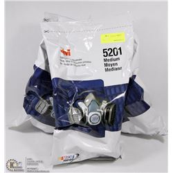LOT OF 3 3M 5201 DUAL CARTRIDGE RESPIRATORS