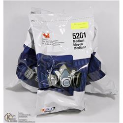 LOT OF 3 3M 5201 DUAL CARTRIDGE RESPIRATORS
