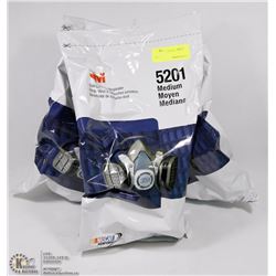 LOT OF 3 3M 5201 DUAL CARTRIDGE RESPIRATORS