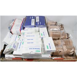 FLAT OF GAUZE PADS, AND OTHER FIRST AID ITEMS