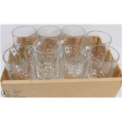 LOT OF 8 ETCHED GLASS COFFEE MUGS