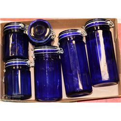 BLUE COBALT 6 PC CANISTER SET