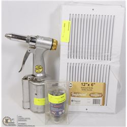 LOT OF SIDEWALL GRILLS 12" X 6", SOLD WITH BOSCH