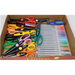 LOT OF 12 FISKARS DESIGN CUTTING SCISSORS WITH