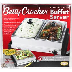 BETTY CROCKER STAINLESS STEEL BUFFET SERVER IN BOX