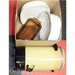 CORNINGWARE DISHES AND WEST BEND COFFEE