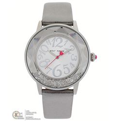 #5-BETSEY JHONSON SILVER TONE GENUINE LEATHER