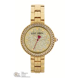 #12-BETSEY JHONSON STAINLESS STEEL GOLD TONE STRAP