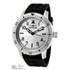 Image 4 : #15-INVICTA BLACK SILICONE RUBBER STRAP, SILVER