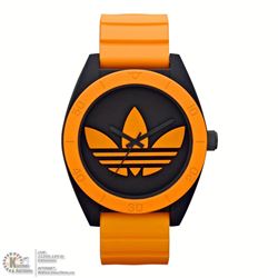 #16-ADIDAS ORANGE SILICONE RUBBER STRAP, BLACK
