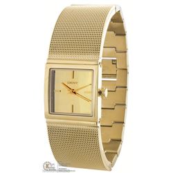#18-DKNY STAINLESS STEEL GOLD TONE MESH STRAP