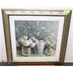 "SPRING BLOOMS" FRAMED & MATTED DECORATIVE PRINT