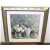 Image 1 : "SPRING BLOOMS" FRAMED & MATTED DECORATIVE PRINT