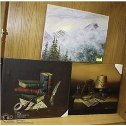 LOT OF 3 ASSORTED  CANVAS PICTURES