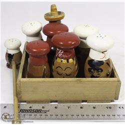 LOT OF VINTAGE SALT AND PEPPER SHAKERS AND MORE