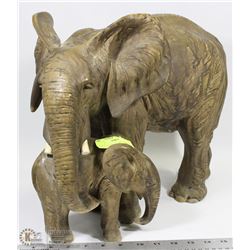 LARGE ELEPHANT AND BABY STATUE DECOR