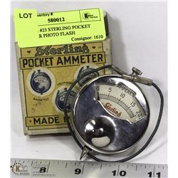 ANTIQUE #23 STERLING POCKET AMMETER PHOTO FLASH