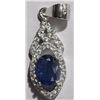 Image 2 : #39-STERLING SILVER ENHANCED SAPPHIRE AND CUBIC