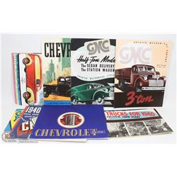 LOT OF 19  YEARS 1938-1942 CHEV/GMC SHOWROOM