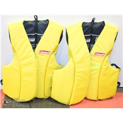 2 COLEMAN SIZES LARGE -XLARGE LIFE JACKETS