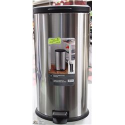 30 LITRE STAINLESS STEEL PEDAL GARBAGE BIN