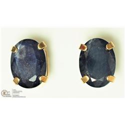 #09-14K YELLOW GOLD SAPPHIRE STUD EARRINGS