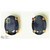 Image 1 : #09-14K YELLOW GOLD SAPPHIRE STUD EARRINGS