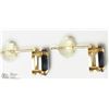 Image 2 : #09-14K YELLOW GOLD SAPPHIRE STUD EARRINGS