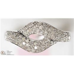 #10-STERLING SILVER DIAMOND SIZE 7 RING