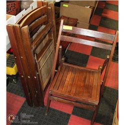 4 WOOD FOLD UP SIDE CHAIRS