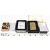 Image 1 : BOX W/ 4 VINTAGE ZIPPO LIGHTERS & ZIPPO MEASURING