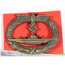 GERMAN NAZI SUBMARINE BADGE "PIN" MARKED
