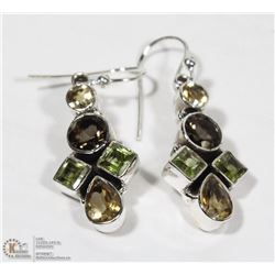 STAMPED 925 STERLING SILVER , CITRINE, GARNET AND