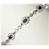 Image 2 : #11-STERLING SILVER GEMSTONE ADJUSTABLE BRACELET