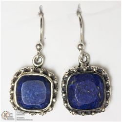 #13-ST.SILVER LAPIS LAZULI ANTIQUE STYLE EARRINGS