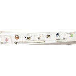 #15-7 ST. SILVER & BLACK LABEL BEADS W/ BRACELET