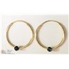 Image 1 : #16-14K Y. GOLD SAPPHIRE SLEEPER HOOP EARRINGS