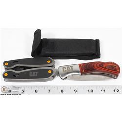 CAT MULTI TOOL AND POCKET KNIFE WITH CASE