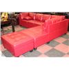 Image 1 : NEW RED LEATHERETTE LARGE SECTIONAL WITH OTTOMAN