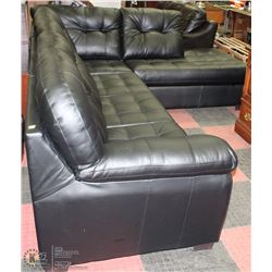 NEW BLACK LEATHERETTE LARGE SECTIONAL