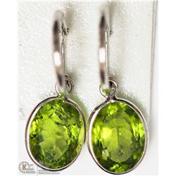 #22-10K WHITE GOLD LARGE PERIDOT HOOP EARRINGS