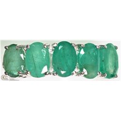 #23-10K WHITE GOLD 5 EMERALD SIZE 6.5 RING