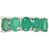 Image 1 : #23-10K WHITE GOLD 5 EMERALD SIZE 6.5 RING