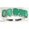 Image 2 : #23-10K WHITE GOLD 5 EMERALD SIZE 6.5 RING