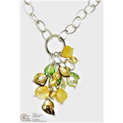 #28-ST. SILVER "EURO ARGENTI" BEAD DROP NECKLACE