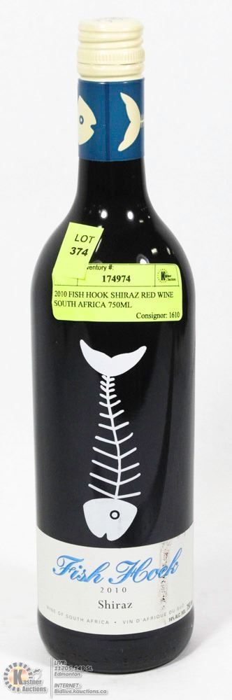 2010 FISH HOOK SHIRAZ RED WINE SOUTH AFRICA 750ML